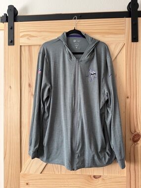 Nike Gray Minnesota Vikings Zip Hoodie with Team Logo